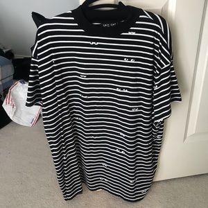 Lazy Oaf Black and White Striped Tee